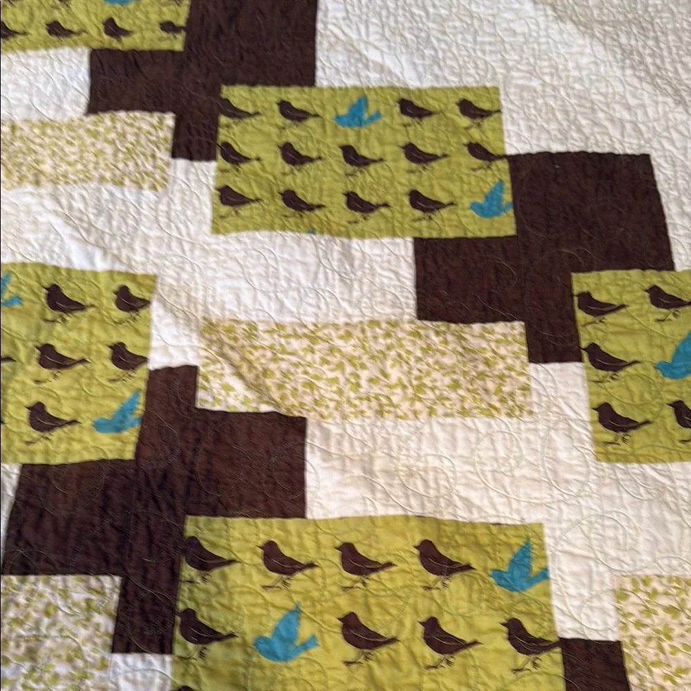 Vintage Brown and Cream Geometric Quilt Bedding
